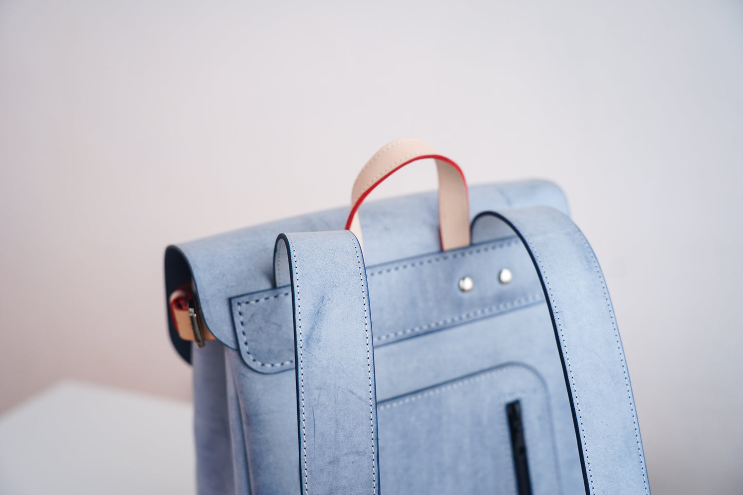 GA custom daily commuter women's genuine leather backpack, pure leather backpack, first-layer waxed leather, vintage and high-end