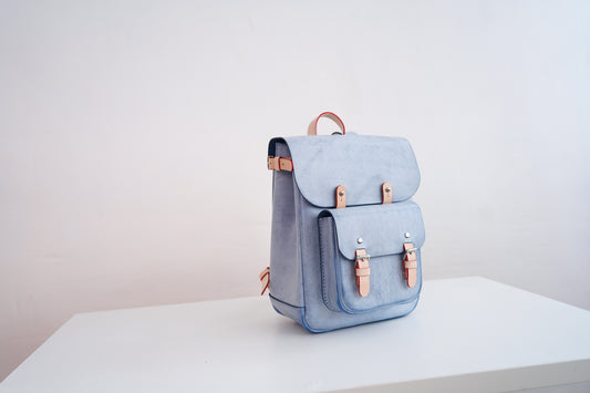 GA custom daily commuter women's genuine leather backpack, pure leather backpack, first-layer waxed leather, vintage and high-end