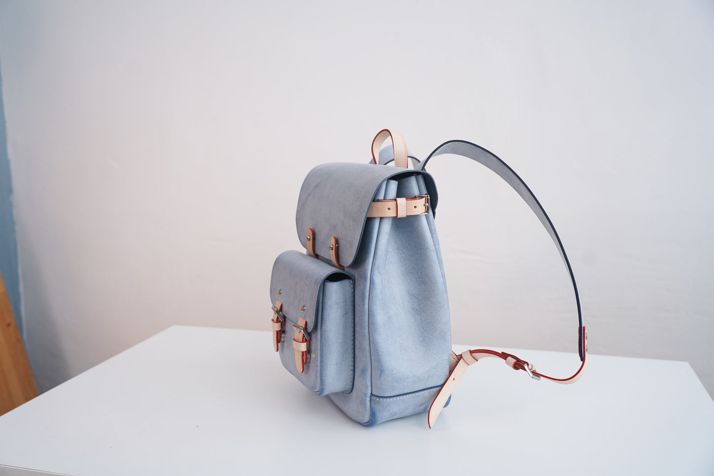 GA custom daily commuter women's genuine leather backpack, pure leather backpack, first-layer waxed leather, vintage and high-end