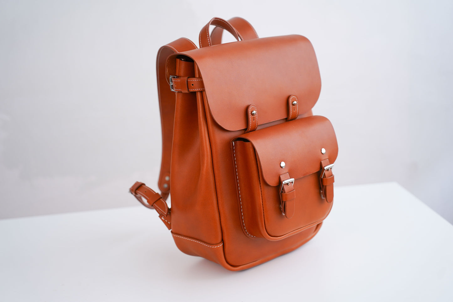 GA custom daily commuter women's genuine leather backpack, pure leather backpack, first-layer waxed leather, vintage and high-end